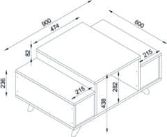 Kalune Design Konferenční stolek Eriberto bílý/ořech