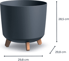 Prosperplast Květináč GRACIE TUBUS 29,8 cm antracitový