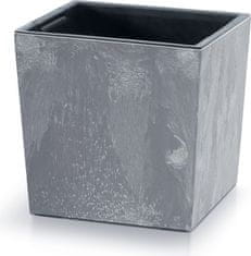 Prosperplast Květináč NURBI CUBE BETON EFFECT tmavě šedý, varianta 24 cm