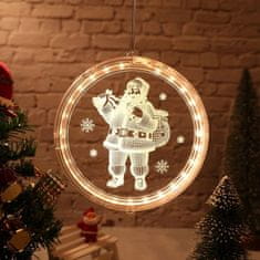 Tutumi LED světelná ozdoba na okno SANTA CLAUS II kruhová bílá