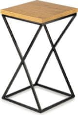 Dekorstyle Květinový stojan LOFT I 40 cm černý/dub lancelot