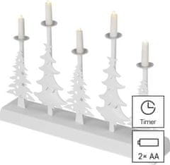 Emos LED svícen s časovačem Trea 24 cm teplá bílá