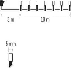 Emos LED vánoční řetěz 2v1 Multi s programy 10 m teplá bílá/barevná