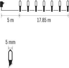 Emos LED vánoční řetěz Tradit 17,85 m barevný