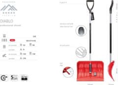 Prosperplast Lopata na sníh Doble 155x52 cm červená