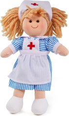 Bigjigs Toys Látková panenka Nurse Nancy 28 cm vícebarevná