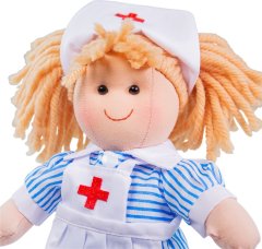 Bigjigs Toys Látková panenka Nurse Nancy 28 cm vícebarevná