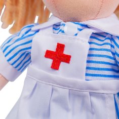 Bigjigs Toys Látková panenka Nurse Nancy 28 cm vícebarevná