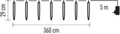 Emos LED vánoční girlanda Icicle 3,6 m studená bílá