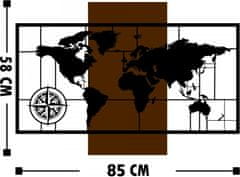 Hanah Home Nástěnná dekorace Agac mapa ořech/černá