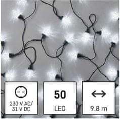 Emos LED vánoční řetěz Cone s programy 9,8 m studená bílá