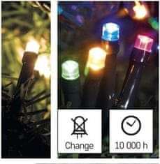 Emos LED vánoční řetěz 2v1 Multi s programy 10 m teplá bílá/barevná