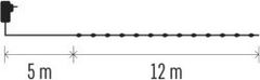 Emos LED vánoční řetěz Dropi s časovačem 12 m teplá bílá