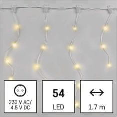 Emos LED vánoční řetěz Dropi s programy 1,7 m teplá bílá