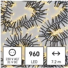 Emos LED vánoční řetěz Hedge s programy 7,2 m teplá bílá