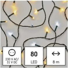 Emos LED vánoční řetěz Steny s časovačem 8 m teplá/studená bílá