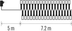 Emos LED vánoční řetěz Hedge s programy 7,2 m barevný