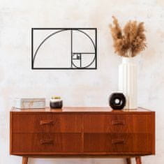 Wallity Nástěnná kovová dekorace GOLDEN RATIO černá