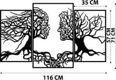 Hanah Home Nástěnná kovová dekorace Lidské profily ve stromech 116x71 cm černá