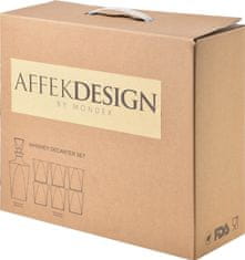 Affekdesign Likérová sada 6 skleniček a karafy se zabroušeným hrdlem EVA TRIANGLE 280ml/780ml čirá