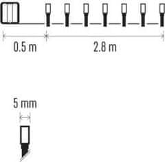 Emos LED vánoční řetěz Copy s časovačem 2,8 m studená bílá