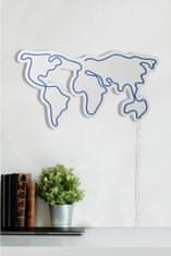 Hanah Home Nástěnná neonová dekorace World Map modrá