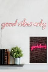 Hanah Home Nástěnná neonová dekorace Good Vibes Only růžová