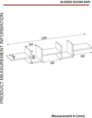 Kalune Design Nástěnná police ALONZA 130 cm bílá