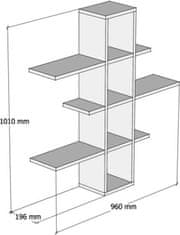 Kalune Design Nástěnná police ARDO 96 cm ořech/bílá