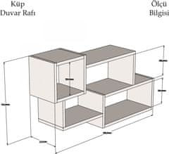 Hanah Home Nástěnná police Afro bílá/antracit