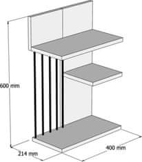 Kalune Design Nástěnná police NEZMA bílá/ořech