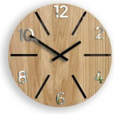 ModernClock Nástěnné hodiny Aksel Wood černo-zrcadlové