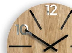 ModernClock Nástěnné hodiny Aksel Wood černo-zrcadlové