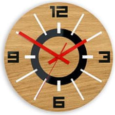 ModernClock Nástěnné hodiny Alladyn Wood hnědo-červené