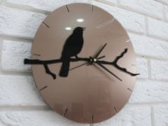 ModernClock Nástěnné hodiny Bird šedo-černé