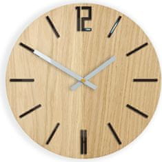 ModernClock Nástěnné hodiny Carlo Wood hnědé