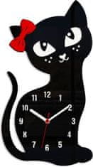 ModernClock Nástěnné hodiny Cat černé