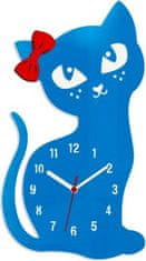 ModernClock Nástěnné hodiny Cat modré