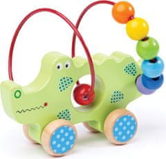 Bigjigs Toys Motorický labyrint na kolečkách CROCODILE zelený