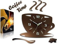 ModernClock Nástěnné hodiny Coffe měděné