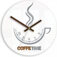 ModernClock Nástěnné hodiny Coffe Time bílé