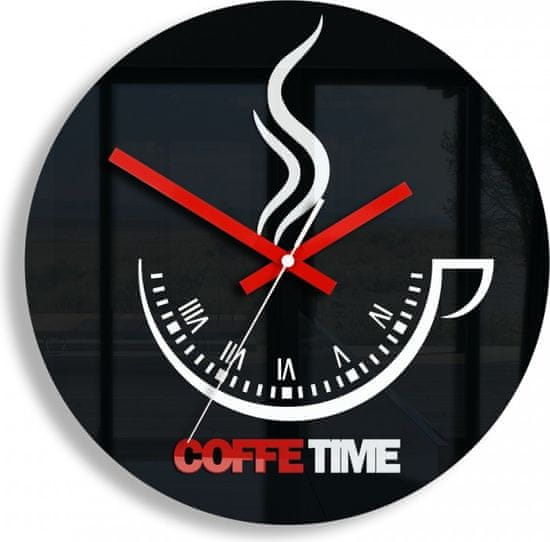 ModernClock Nástěnné hodiny Coffe Time černé