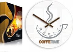 ModernClock Nástěnné hodiny Coffe Time bílé