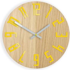 ModernClock Nástěnné hodiny Wood hnědo-žluté