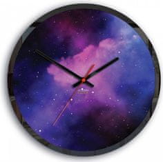 ModernClock Nástěnné hodiny Galaxy fialové