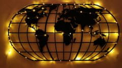 Wallity Nástěnná dekorace World Map Globe Led černá