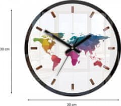 ModernClock Nástěnné hodiny Map barevné