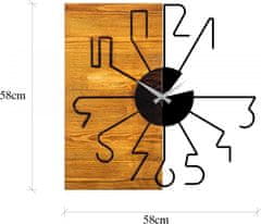 Hanah Home Nástěnné hodiny Lyra 58x58 černé