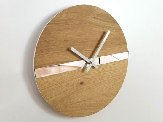 ModernClock Nástěnné hodiny Oak Mirror hnědé