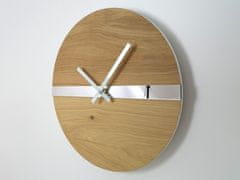 ModernClock Nástěnné hodiny Oak Mirror hnědé